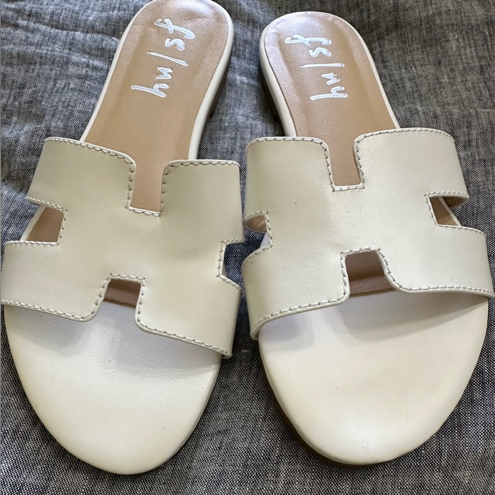 FS/NY white sandals